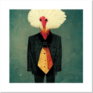 Turkey thanksgiving wears a formal suit Posters and Art